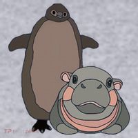 Pesto The Penguin And Moo Deng The Baby Hippo Women's Sweatshirt thumb 2