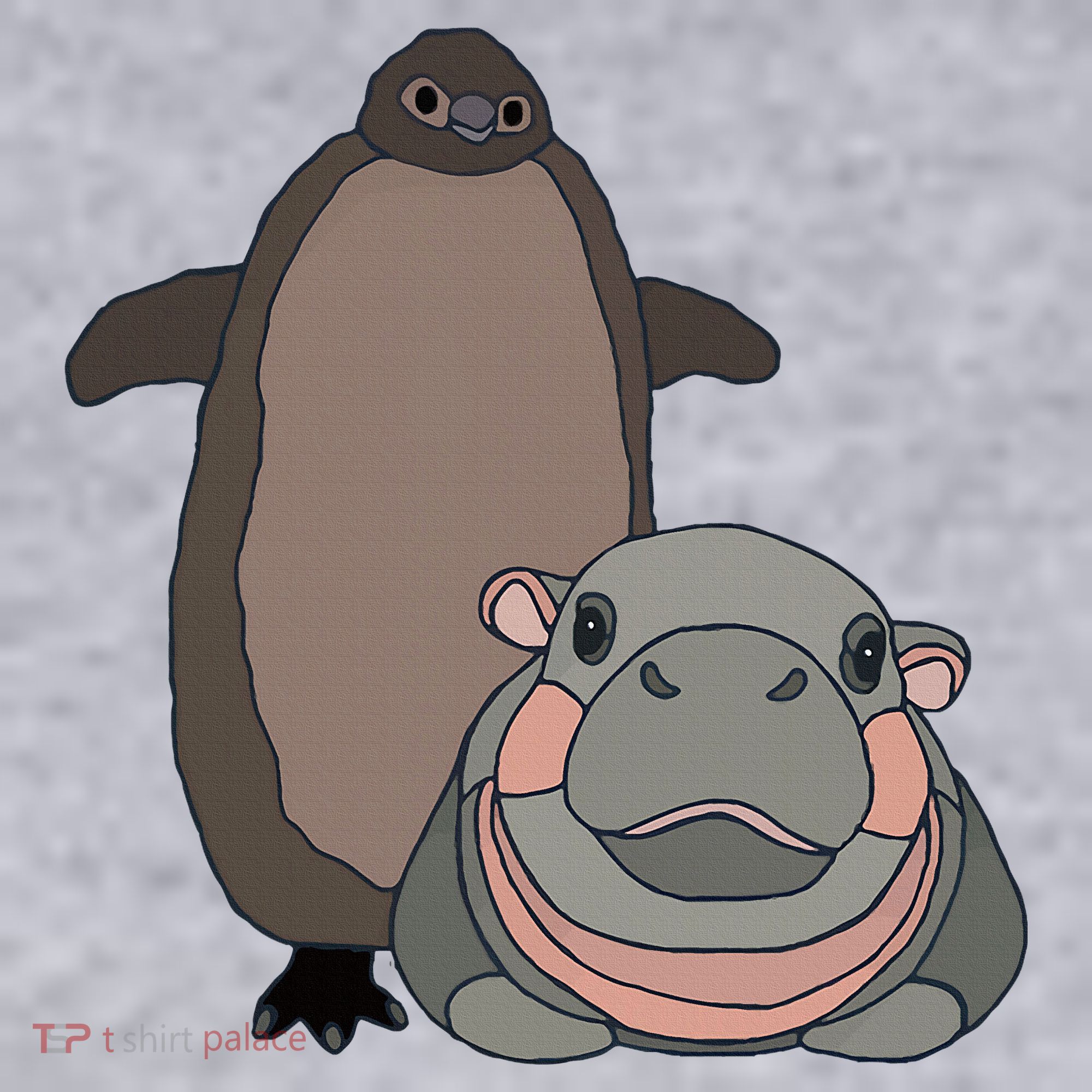 Pesto The Penguin And Moo Deng The Baby Hippo Women's Sweatshirt