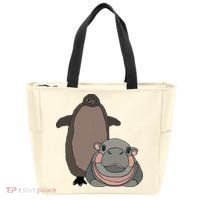 Pesto The Penguin And Moo Deng The Baby Hippo Tote Bag thumb 0