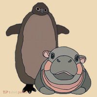 Pesto The Penguin And Moo Deng The Baby Hippo Tote Bag thumb 4
