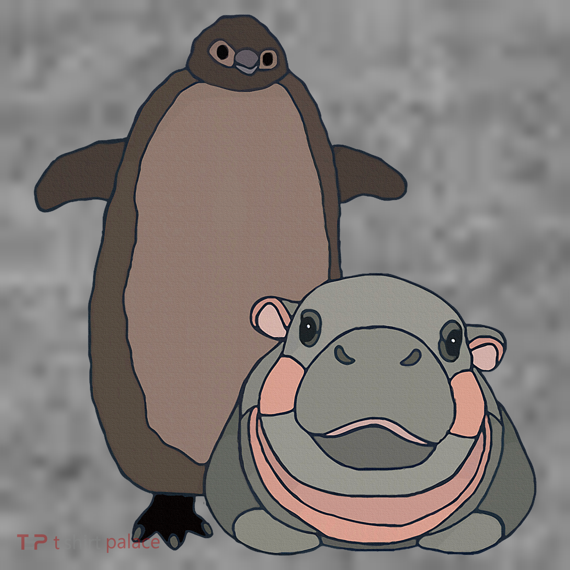Pesto The Penguin And Moo Deng The Baby Hippo Toddler Hoodie