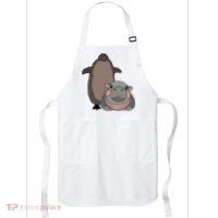Pesto The Penguin And Moo Deng The Baby Hippo Apron thumb 0