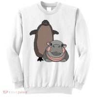 Pesto The Penguin And Moo Deng The Baby Hippo Sweatshirt thumb 0