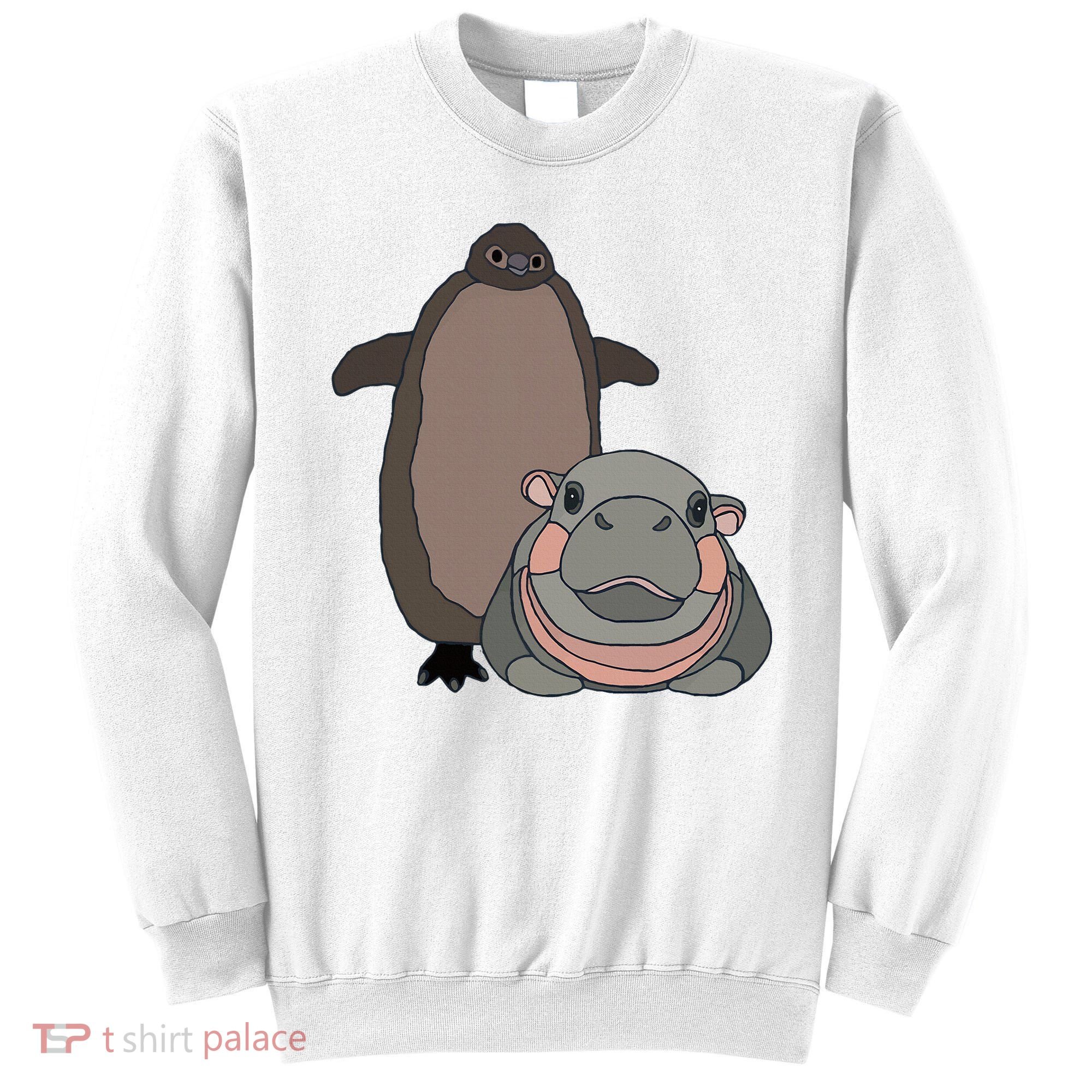 Pesto The Penguin And Moo Deng The Baby Hippo Sweatshirt
