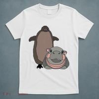 Pesto The Penguin And Moo Deng The Baby Hippo T-Shirt thumb 5