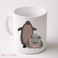 Pesto The Penguin And Moo Deng The Baby Hippo Coffee Mug thumb 0