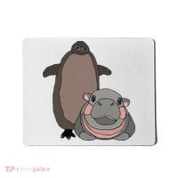 Pesto The Penguin And Moo Deng The Baby Hippo Mousepad thumb 0