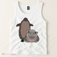 Pesto The Penguin And Moo Deng The Baby Hippo Tank Top thumb 2