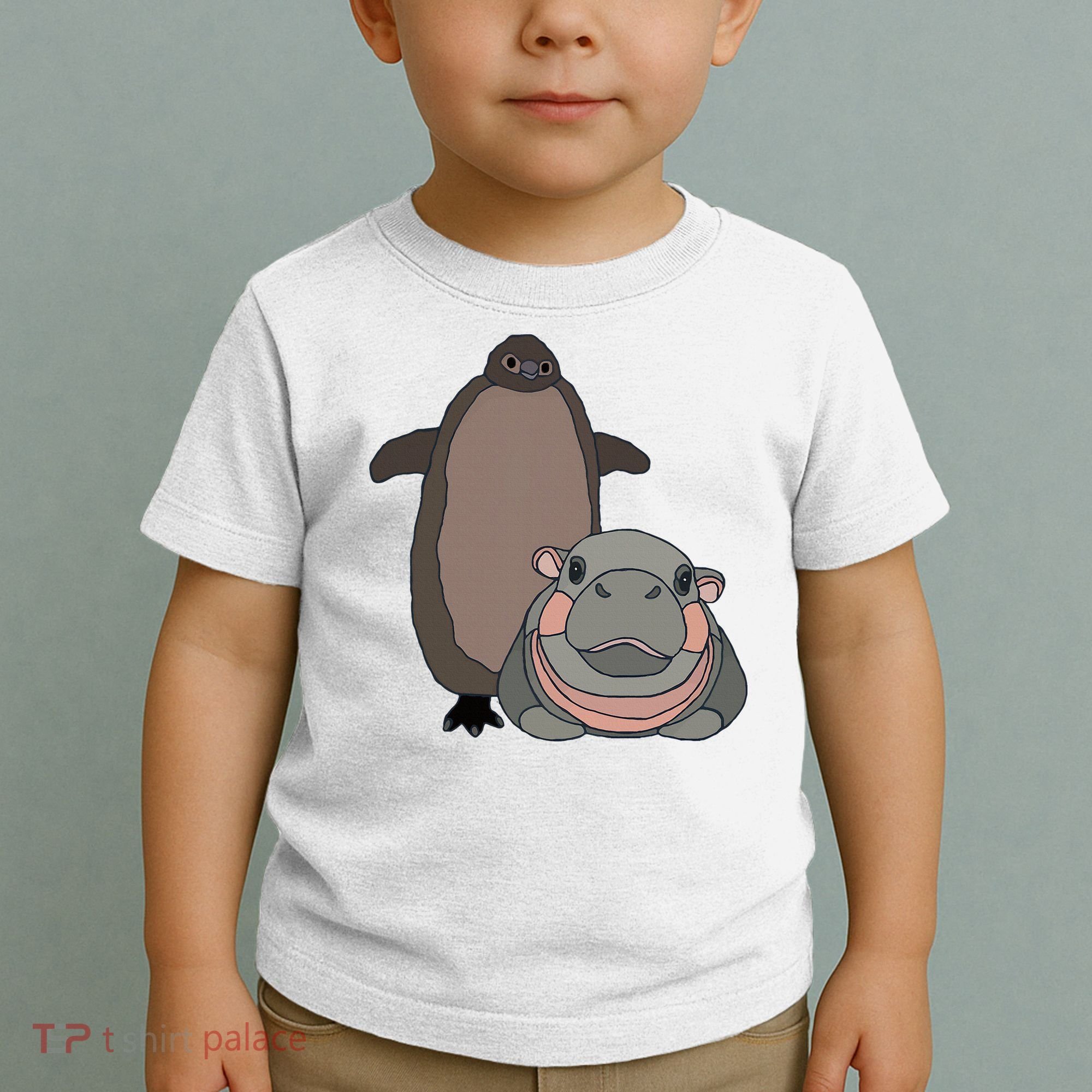 Pesto The Penguin And Moo Deng The Baby Hippo Toddler T-Shirt