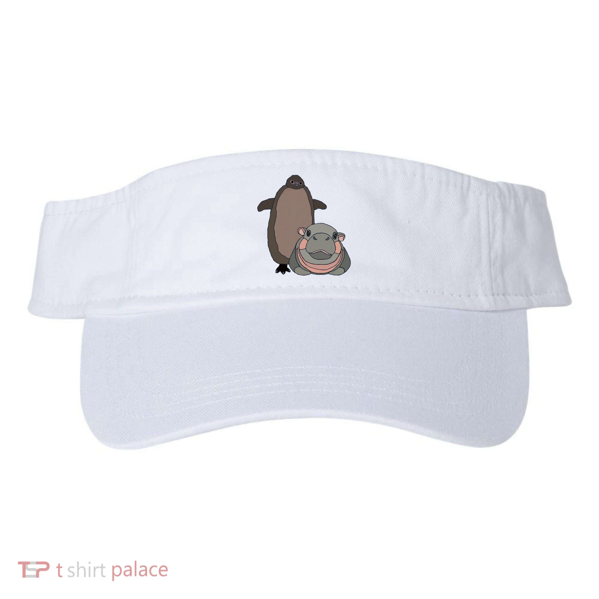 Pesto The Penguin And Moo Deng The Baby Hippo Visor