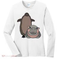 Pesto The Penguin And Moo Deng The Baby Hippo Women's Long Sleeve Shirt thumb 0