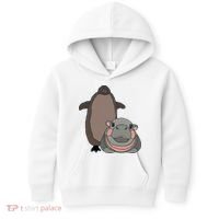 Pesto The Penguin And Moo Deng The Baby Hippo Kids Hoodie thumb 0