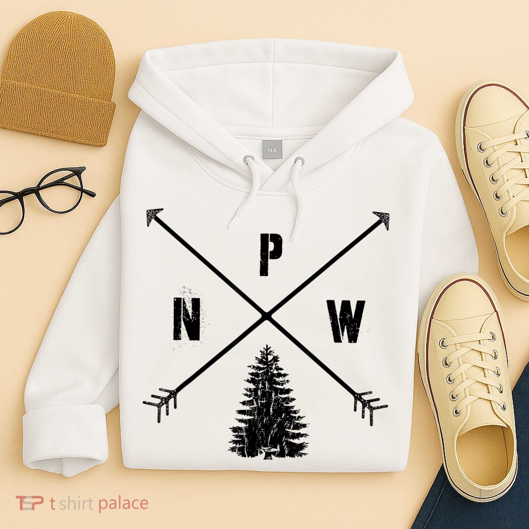 Pine Tree Pacific Northwest PNW Arrows Hoodie