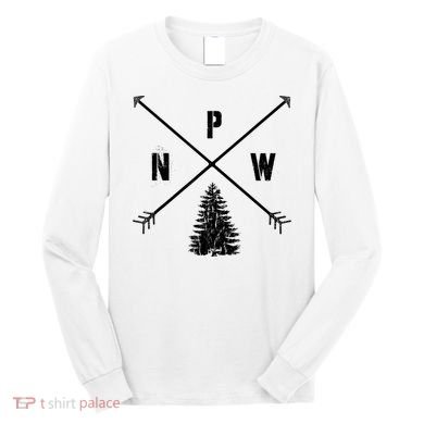 Pine Tree Pacific Northwest PNW Arrows Long Sleeve Shirt