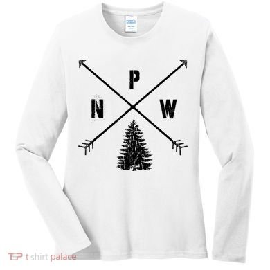 Pine Tree Pacific Northwest PNW Arrows Women's Long Sleeve Shirt