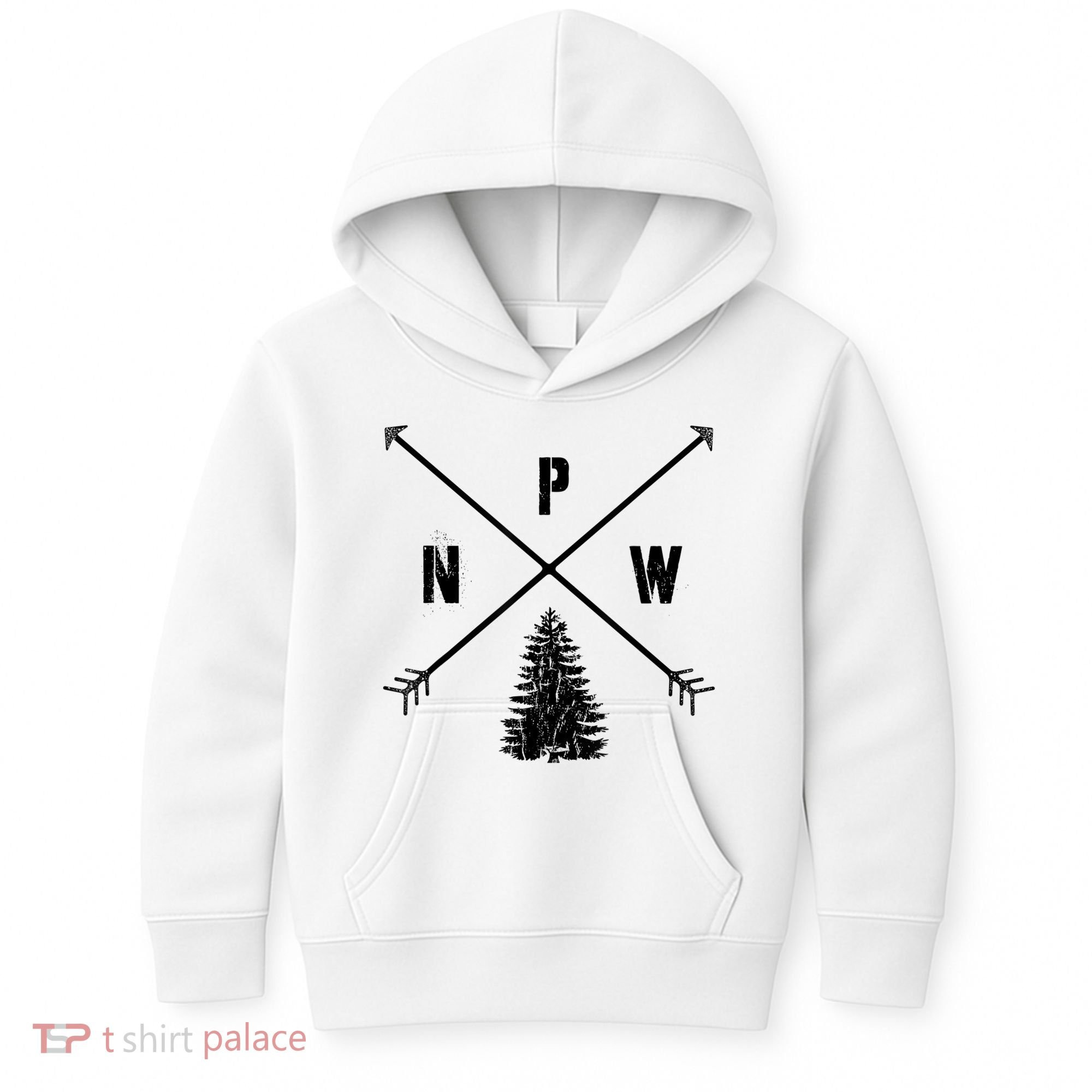 Pine Tree Pacific Northwest PNW Arrows Kids Hoodie