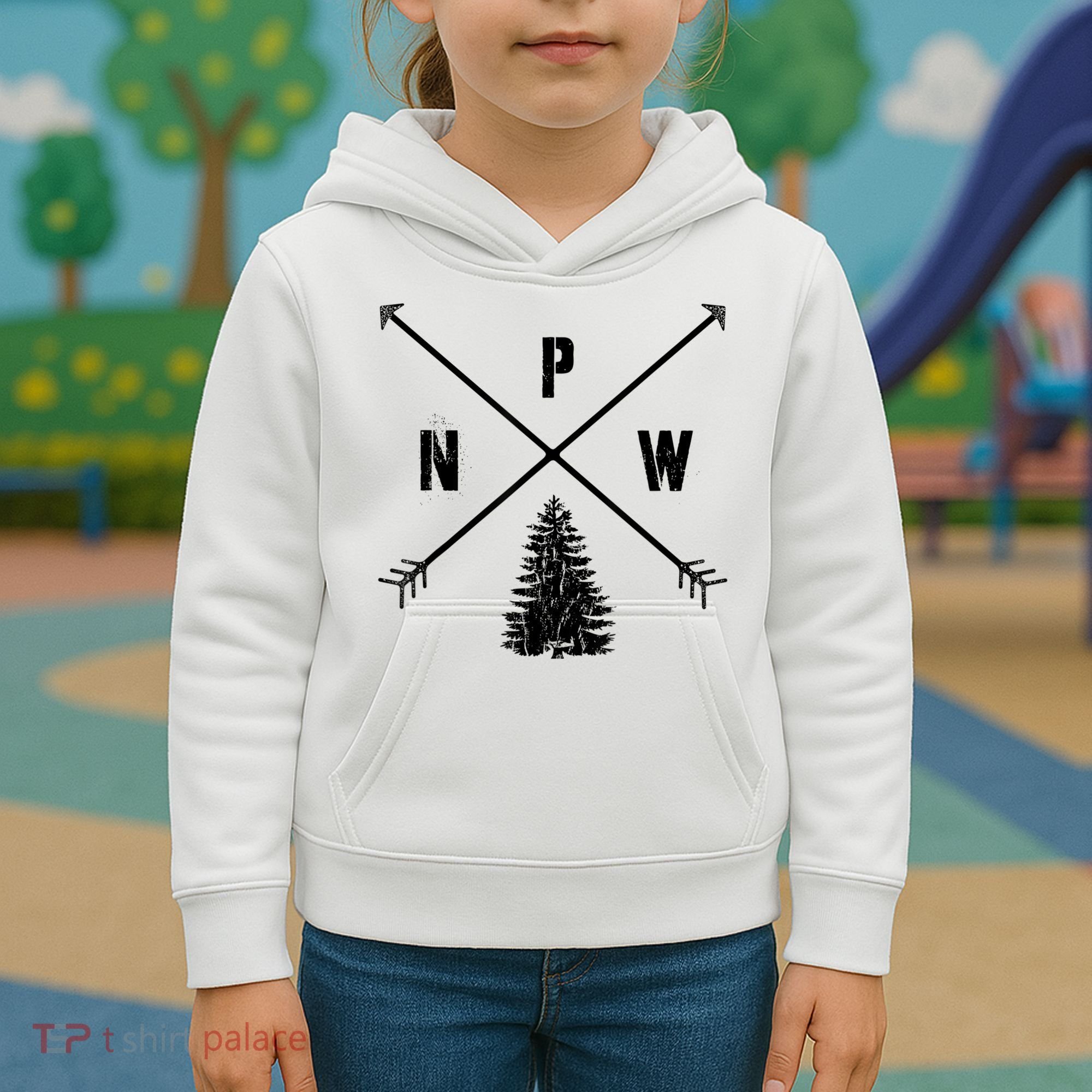 Pine Tree Pacific Northwest PNW Arrows Kids Hoodie