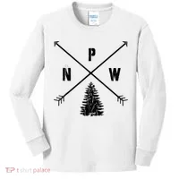 Pine Tree Pacific Northwest PNW Arrows Kids Long Sleeve Shirt thumb 0