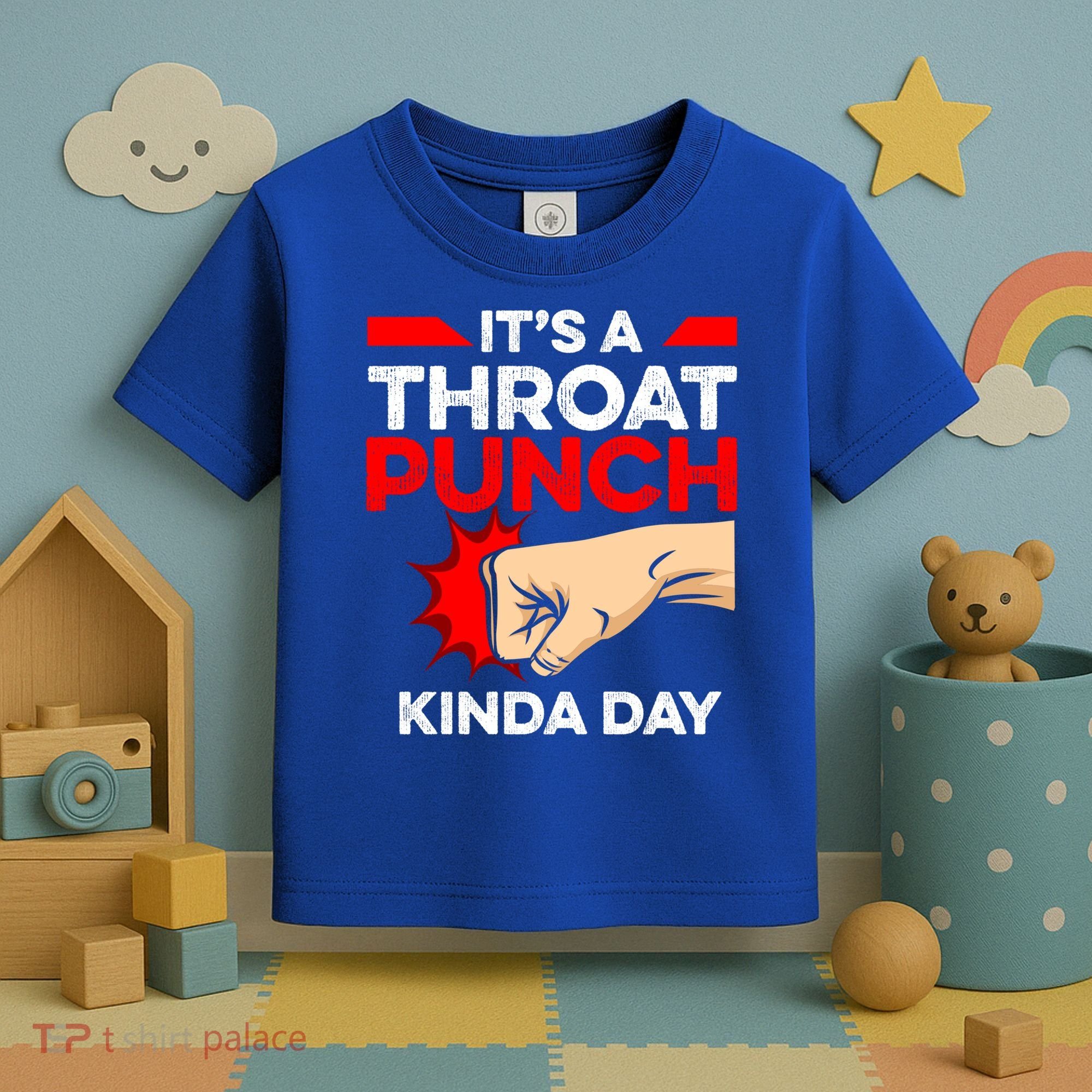 Punch Throat Punch It's A Throat Punch Kinda Day Funny Gift Toddler T-Shirt
