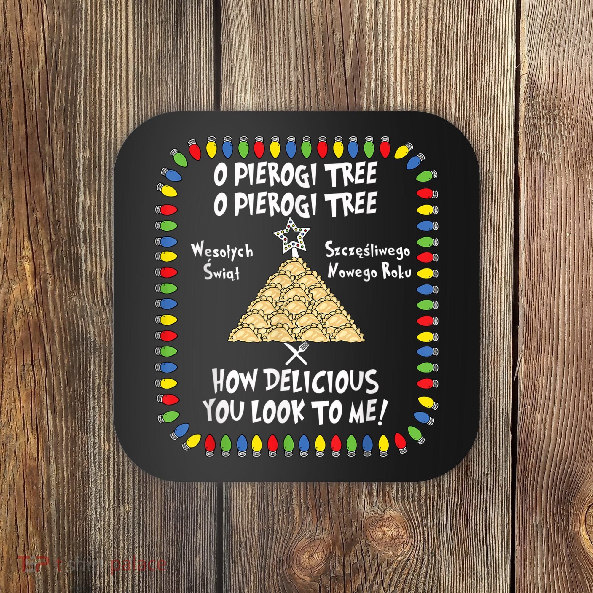 Pierogi Tree Polish Christmas Coaster
