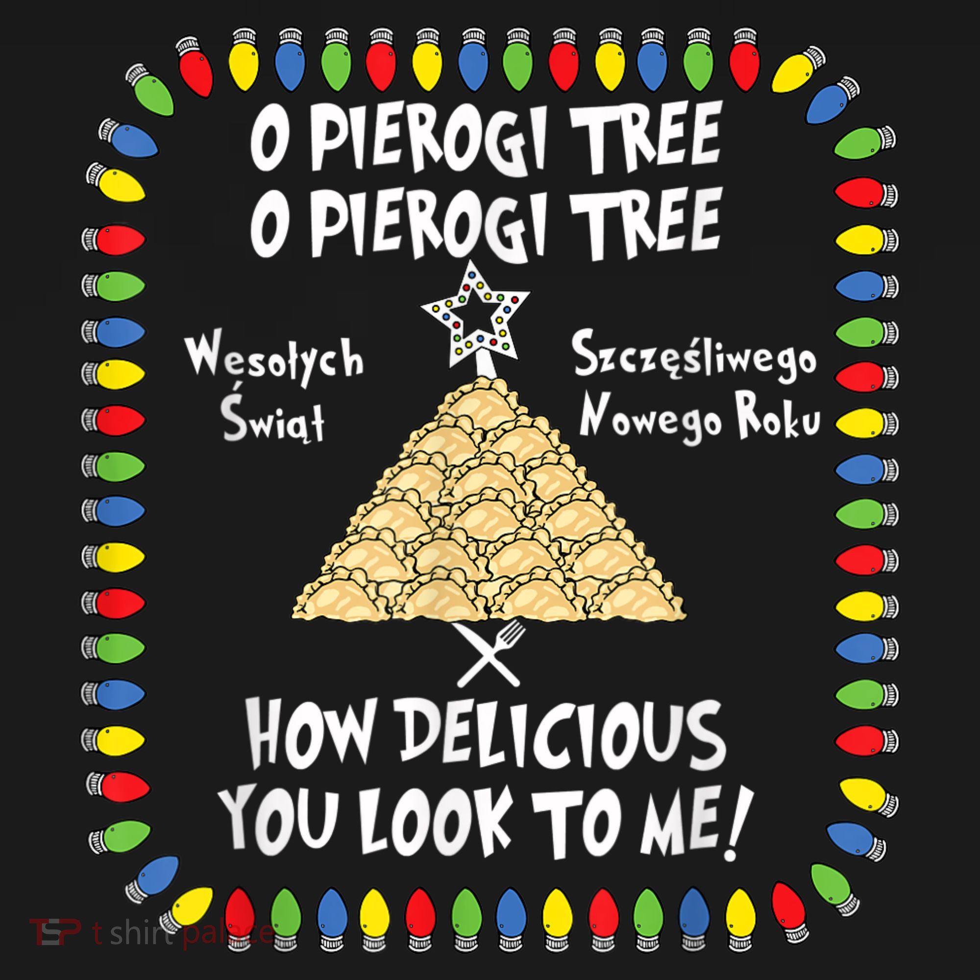 Pierogi Tree Polish Christmas Polo