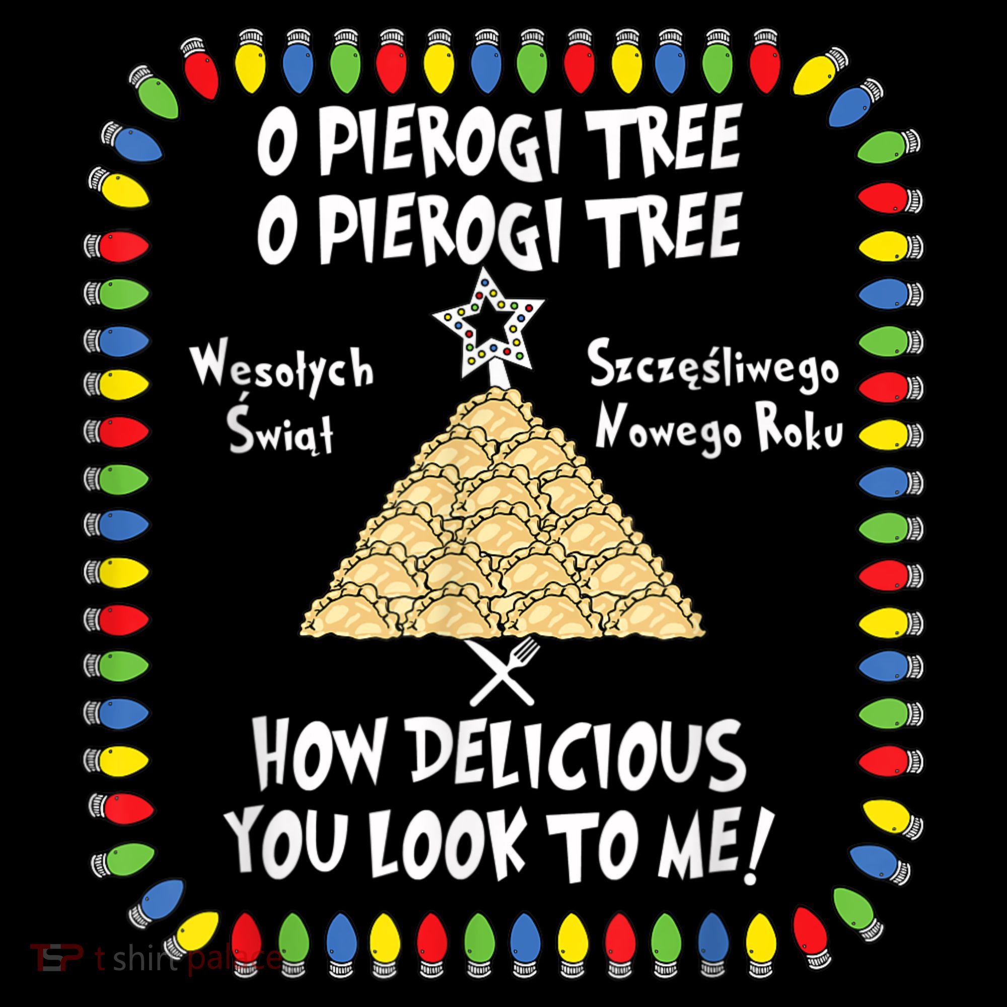Pierogi Tree Polish Christmas Kids T-Shirt