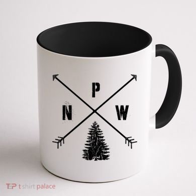 Pine Tree Pacific Northwest Pnw Arrows Fun Gift Coffee Mug back