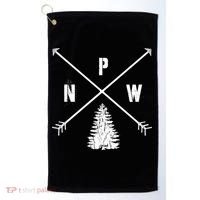 Pine Tree Pacific Northwest Pnw Arrows Fun Gift Golf Towel thumb 0