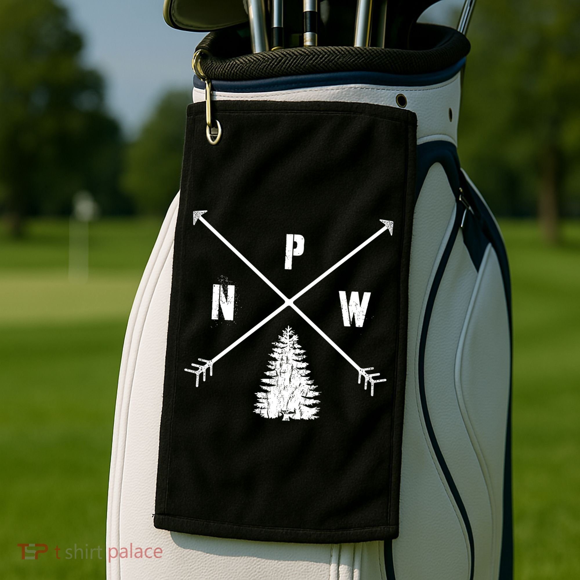 Pine Tree Pacific Northwest Pnw Arrows Fun Gift Golf Towel