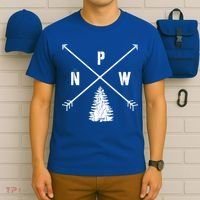 Pine Tree Pacific Northwest Pnw Arrows Fun Gift T-Shirt thumb 6