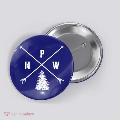 Pine Tree Pacific Northwest Pnw Arrows Fun Gift Button