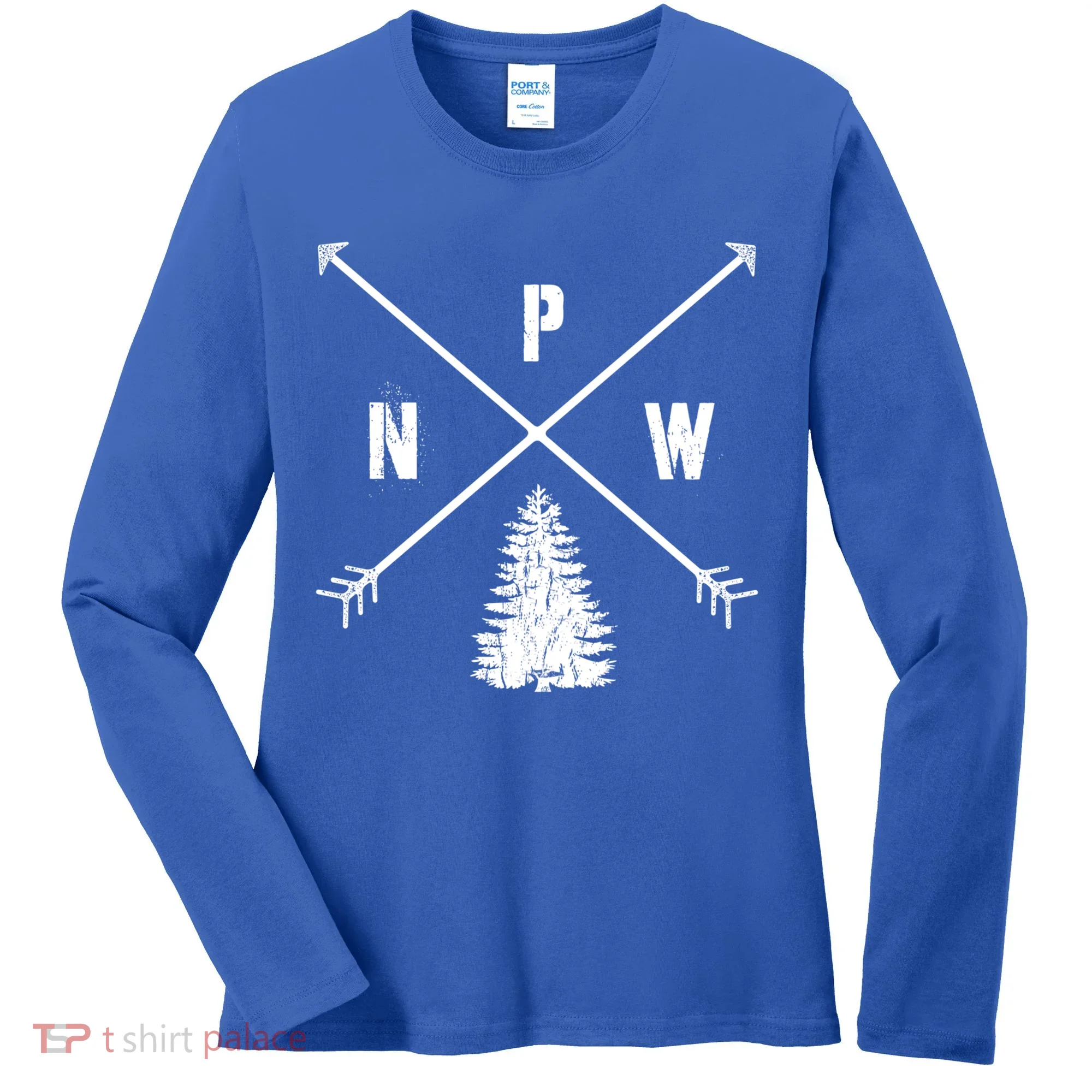 Pine Tree Pacific Northwest Pnw Arrows Fun Gift Women's Long Sleeve Shirt