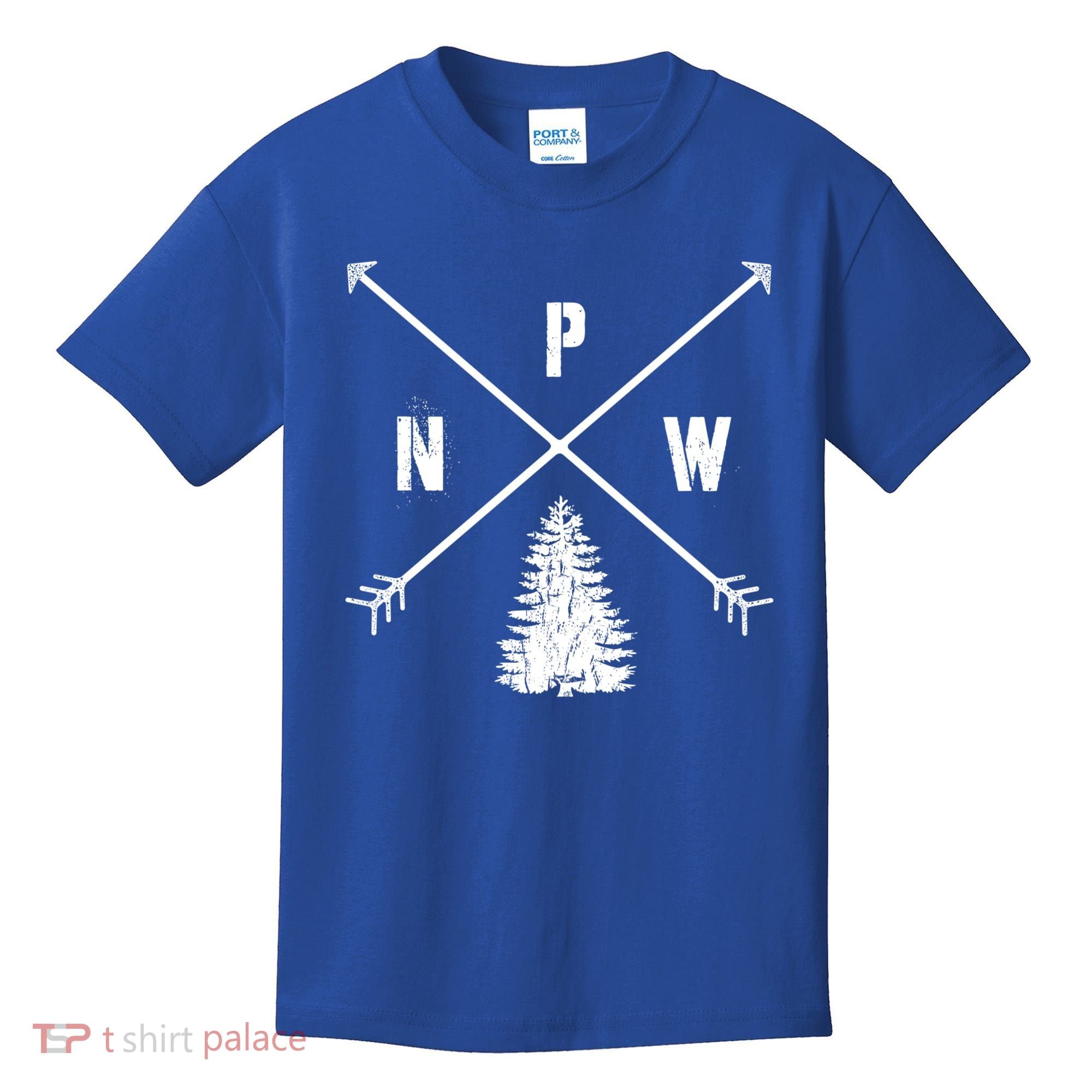 Pine Tree Pacific Northwest Pnw Arrows Fun Gift Kids T-Shirt