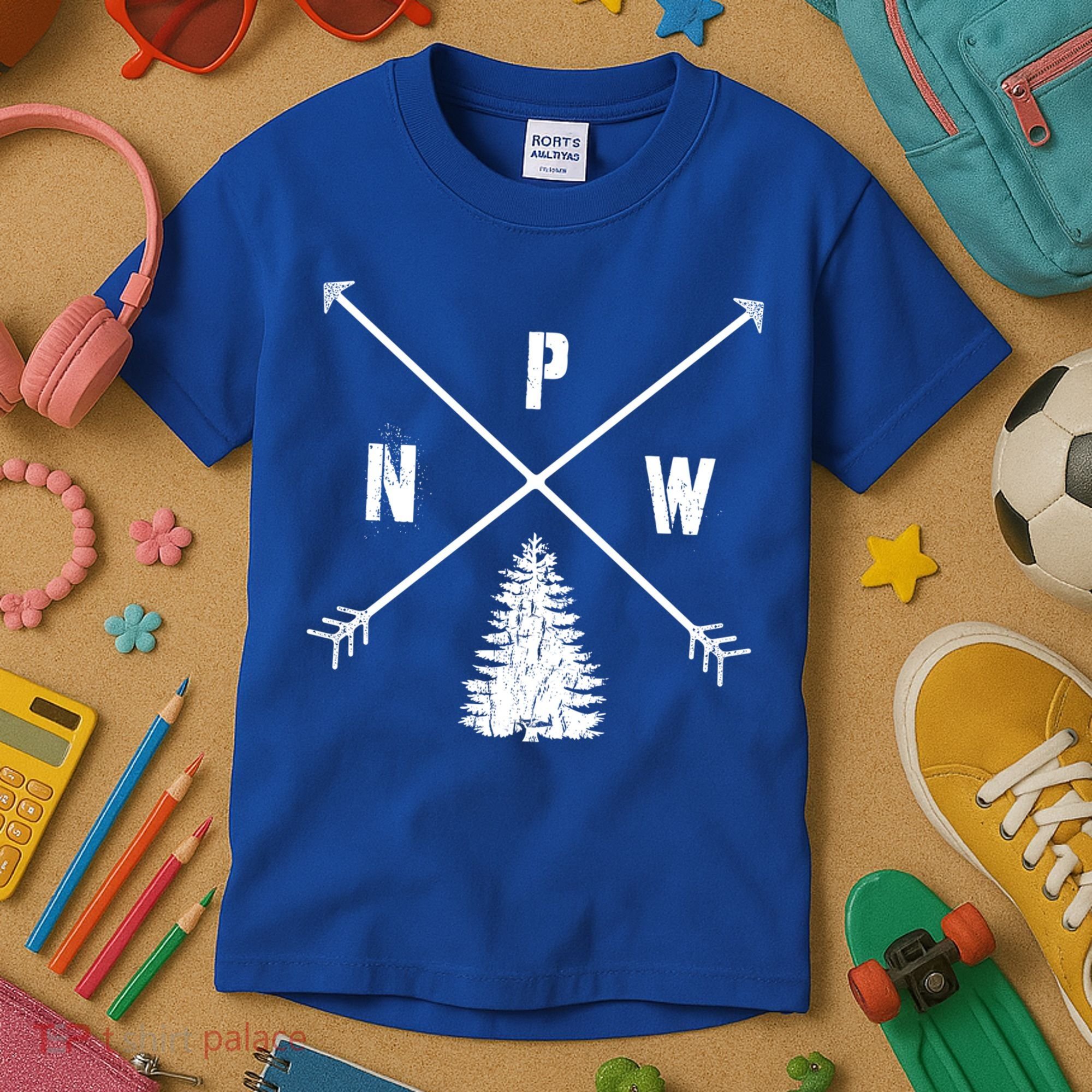 Pine Tree Pacific Northwest Pnw Arrows Fun Gift Kids T-Shirt