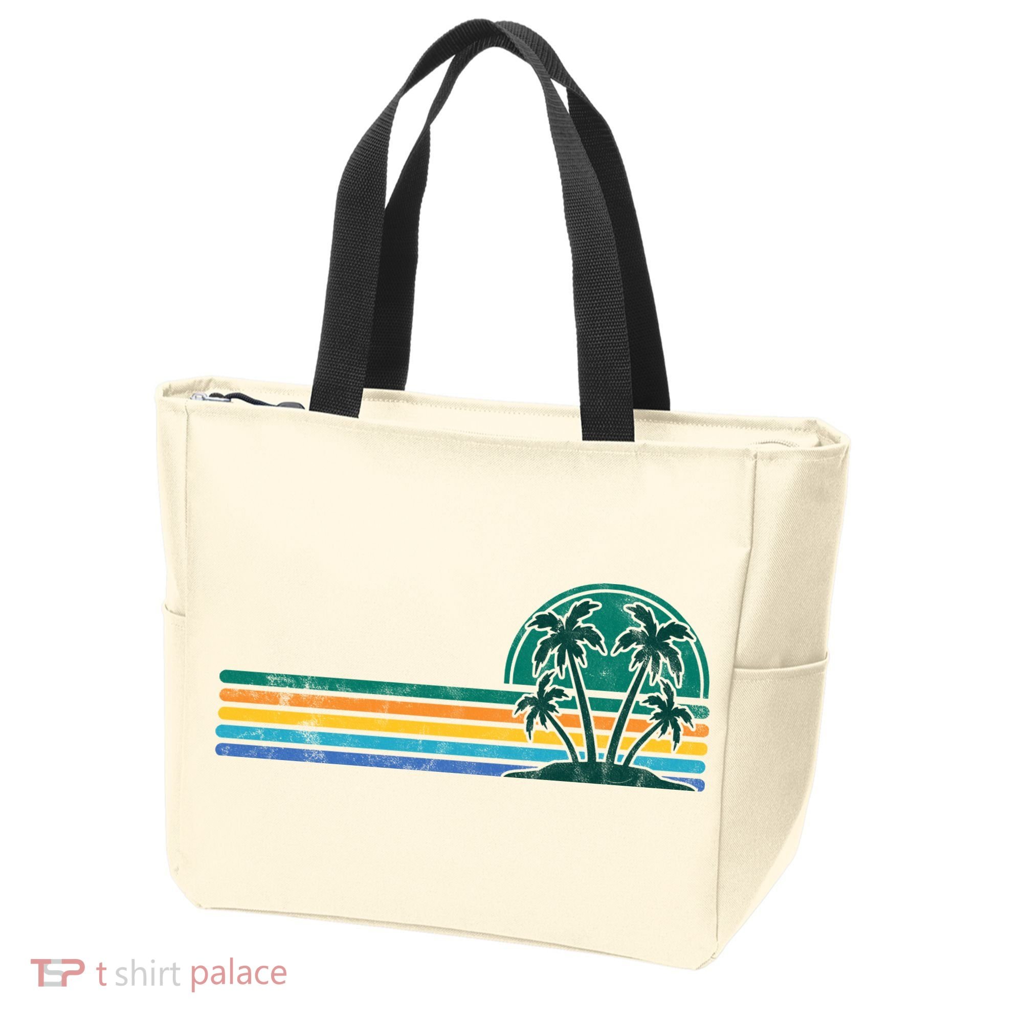 Palm Trees Retro Beach Summer Tote Bag