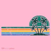 Palm Trees Retro Beach Summer Coaster thumb 2