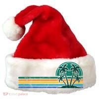 Palm Trees Retro Beach Summer Santa Hat thumb 0