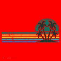 Palm Trees Retro Beach Summer Santa Hat thumb 1