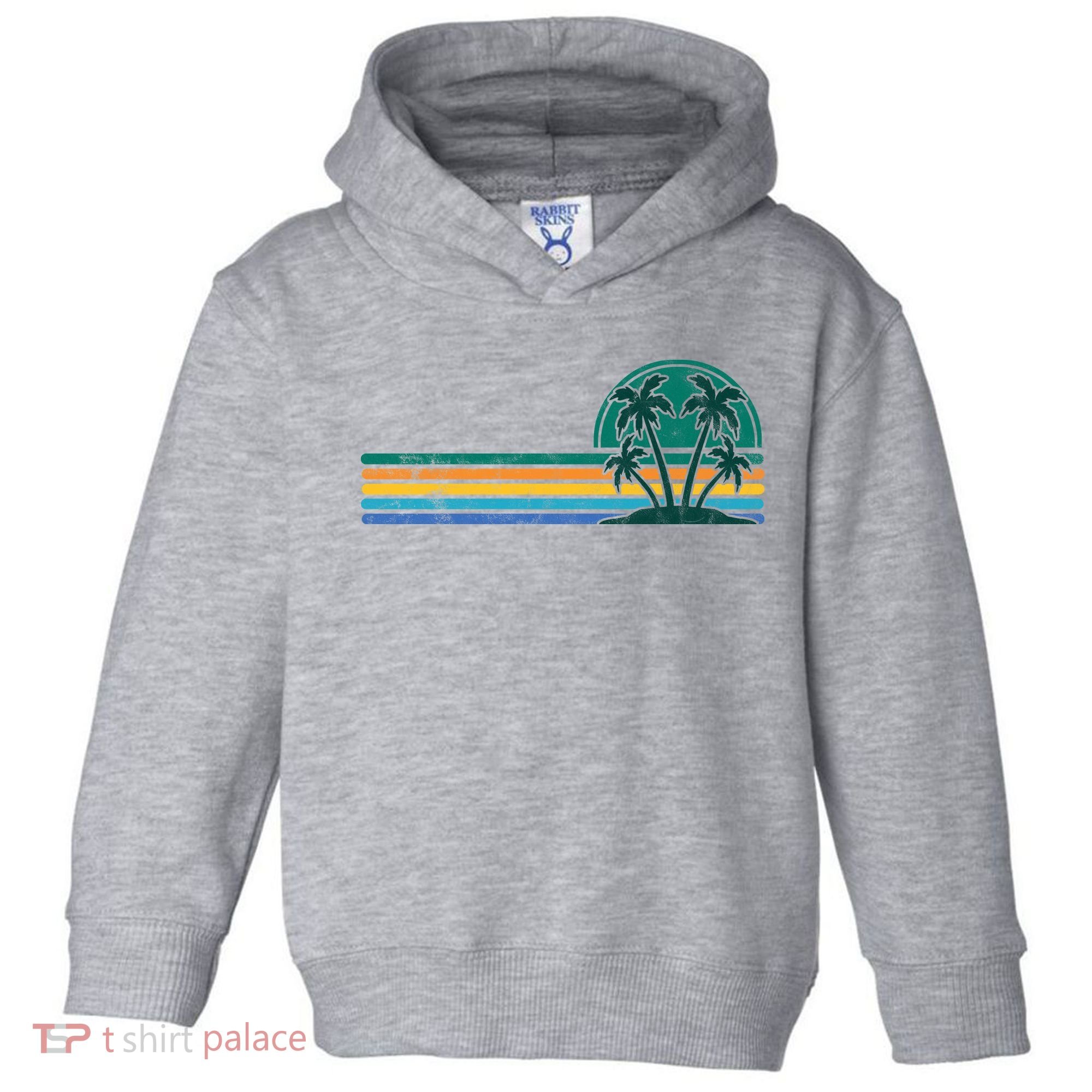 Palm Trees Retro Beach Summer Toddler Hoodie