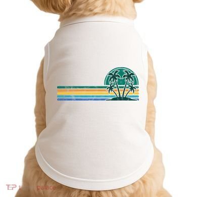 Palm Trees Retro Beach Summer Doggie Tank