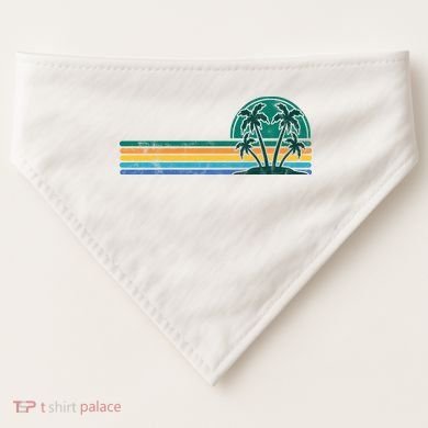 Palm Trees Retro Beach Summer USA-Made Doggie Bandana