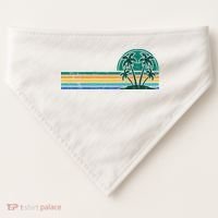 Palm Trees Retro Beach Summer USA-Made Doggie Bandana thumb 0