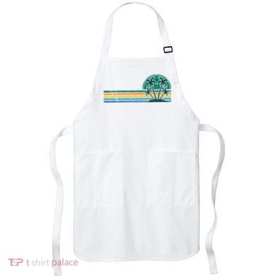 Palm Trees Retro Beach Summer Apron