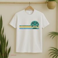 Palm Trees Retro Beach Summer T-Shirt thumb 2
