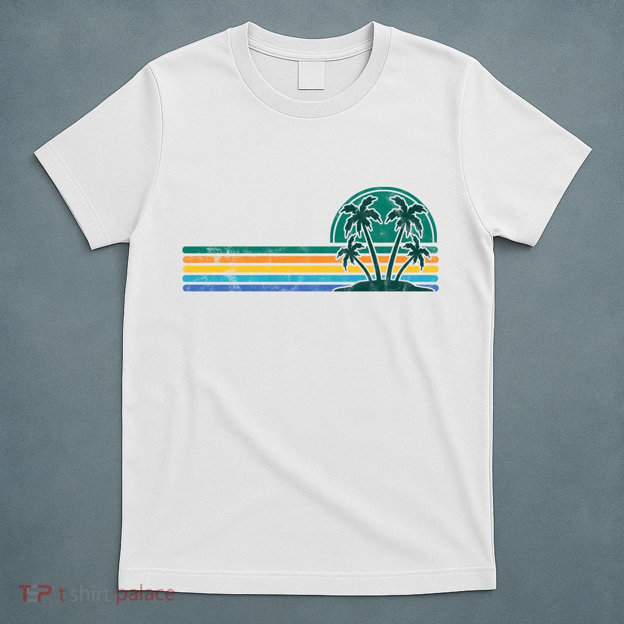 Palm Trees Retro Beach Summer T-Shirt