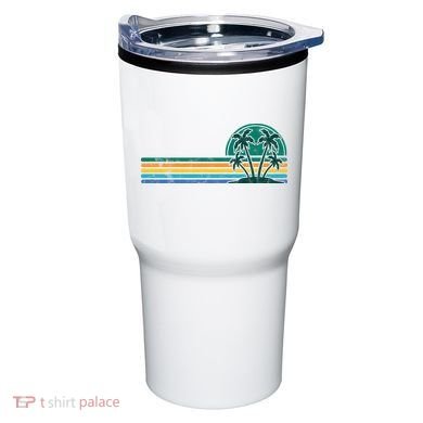 Palm Trees Retro Beach Summer Tumbler