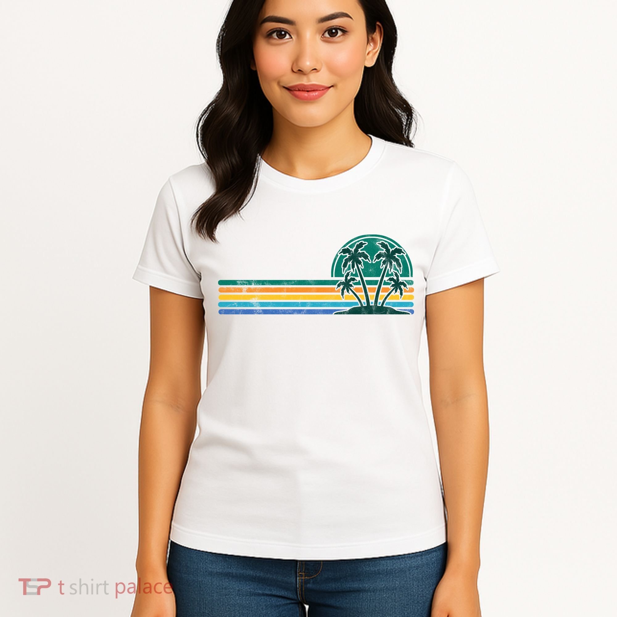 Palm Trees Retro Beach Summer Women's T-Shirt