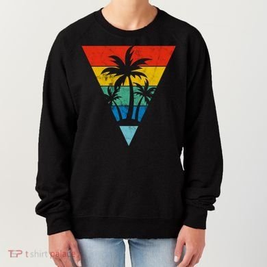 Palm Trees Retro Triangle Sunset Women's Sweatshirt