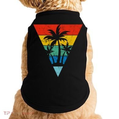 Palm Trees Retro Triangle Sunset Doggie Tank