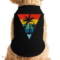 Palm Trees Retro Triangle Sunset Doggie Tank thumb 0